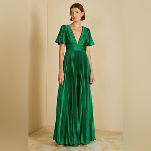 Amur Green Pleated Gown